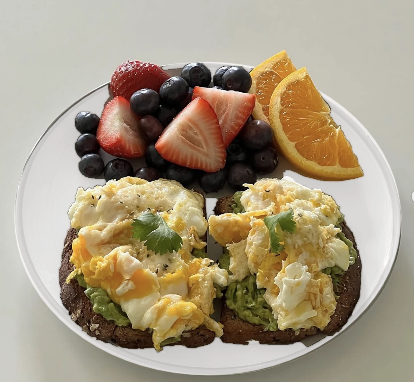 Eggs, Toast & Fruit Plate